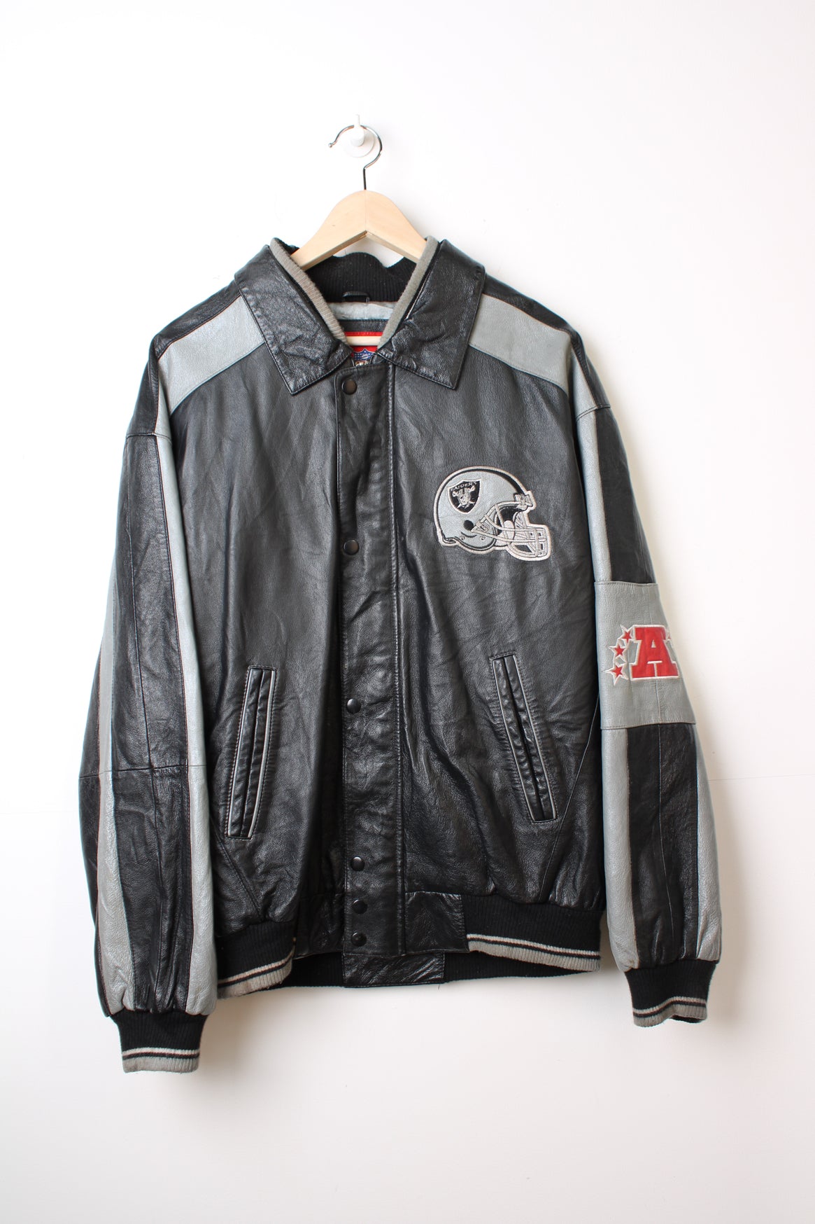 Oakland Raiders NFL Logo Vintage Leather Jacket For Men And Women -  Freedomdesign