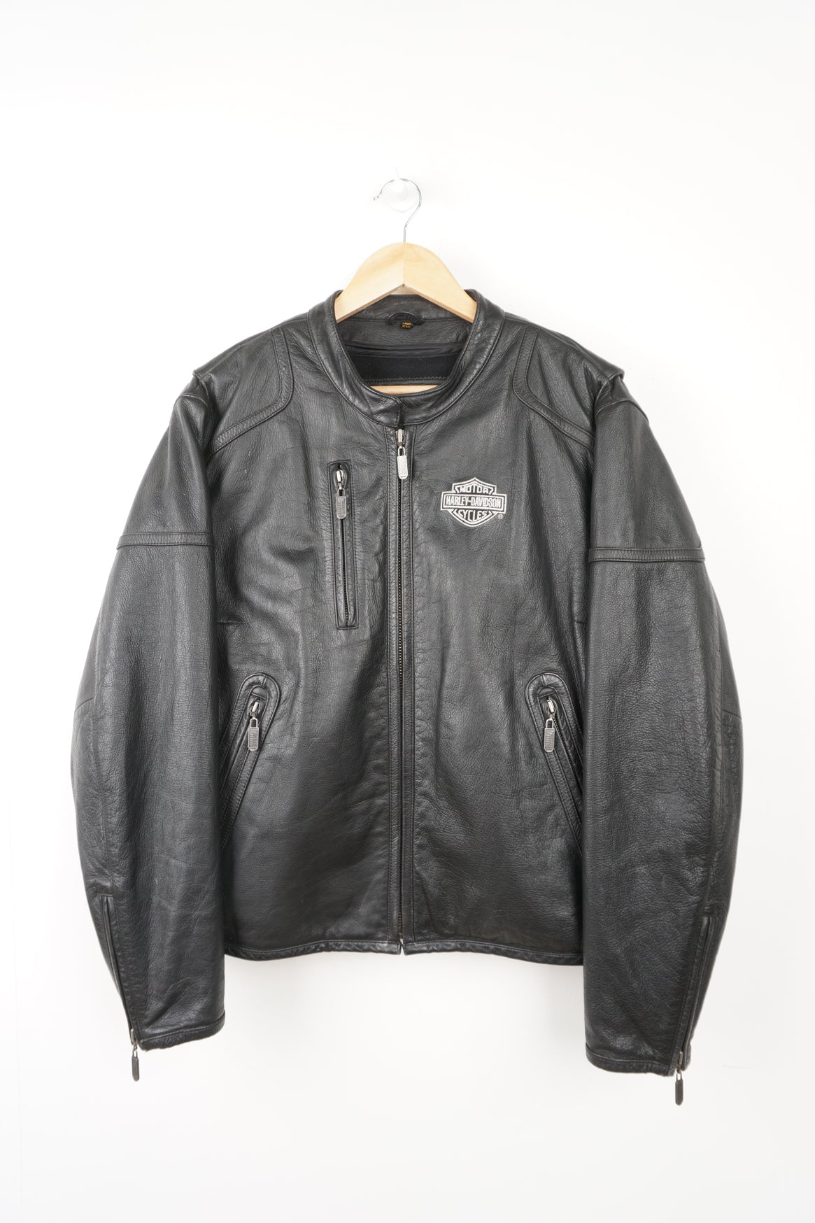 Harley Davidson Women SILVER SHADOW Leather Jacket Medium Black Gray  97168-10VW