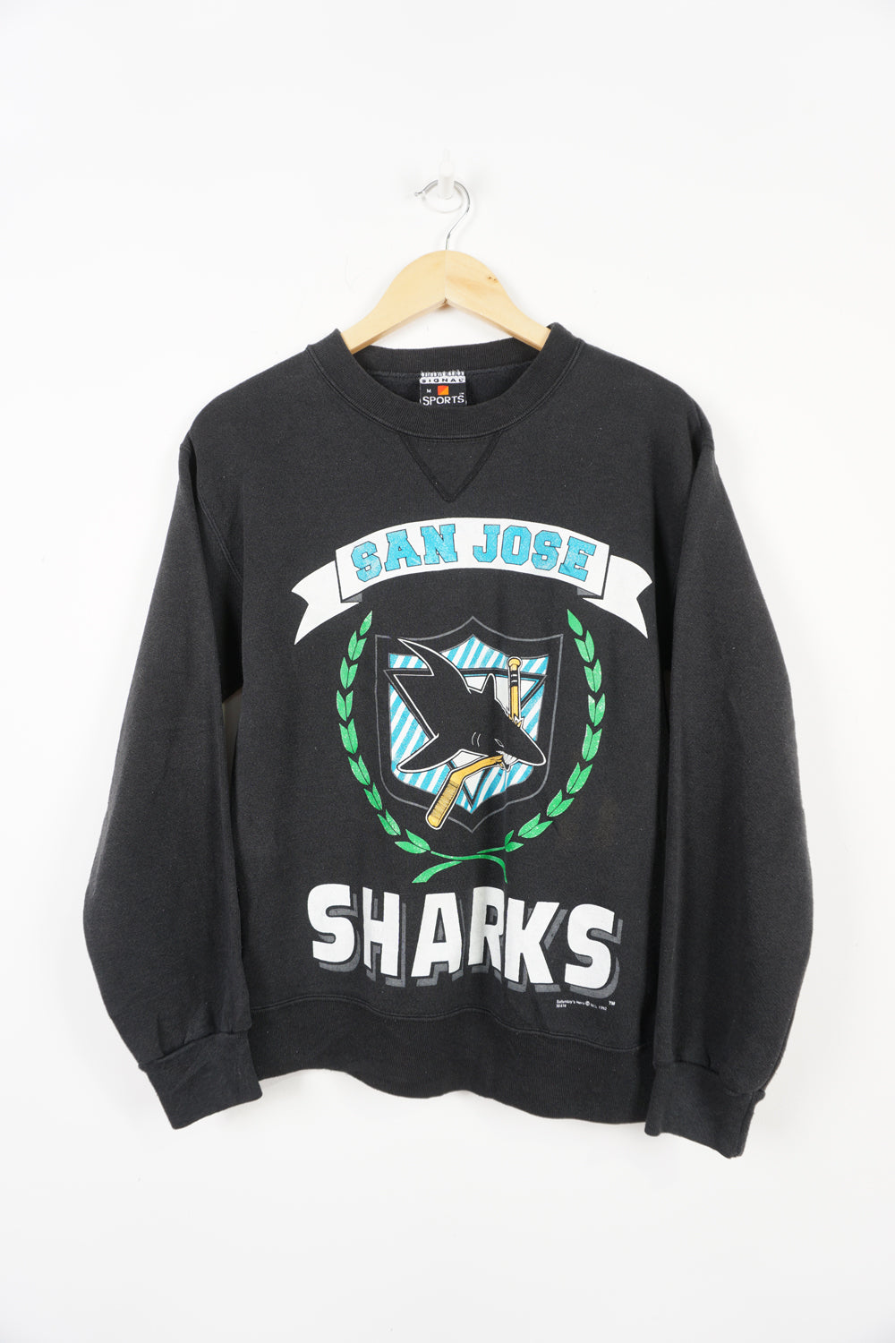 1991 San Jose Sharks Crewneck Sweater NHL Hockey USA VTG 90s 