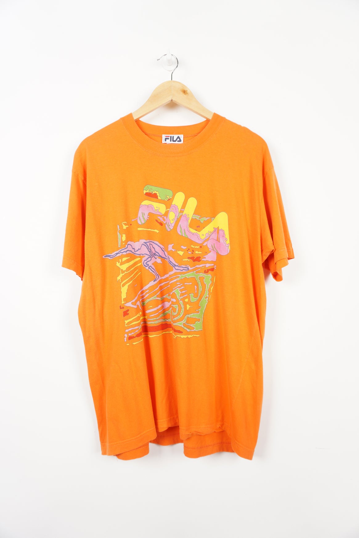 Fila orange t shirt sale