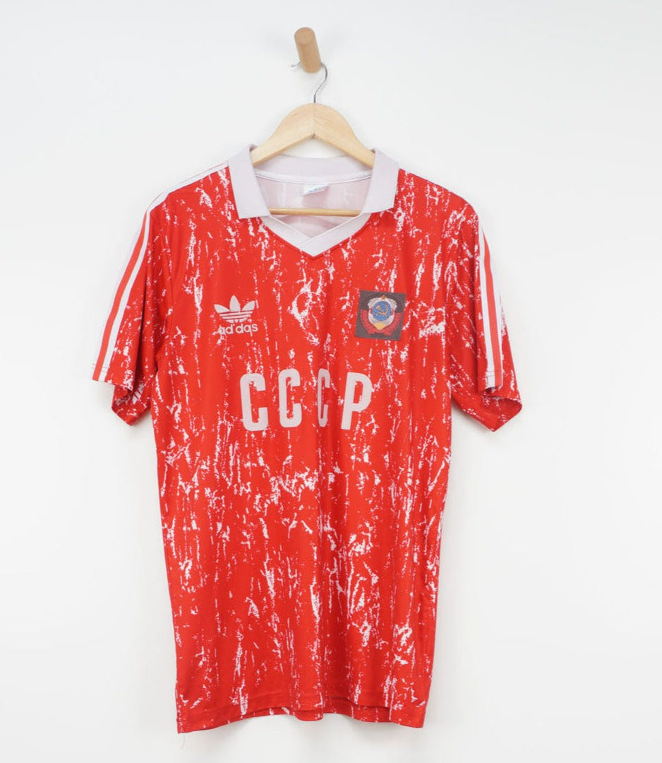 Panda het beleid Ass Vintage Adidas CCCP/USSR Red 1989-1991 Football Shirt – VintageFolk