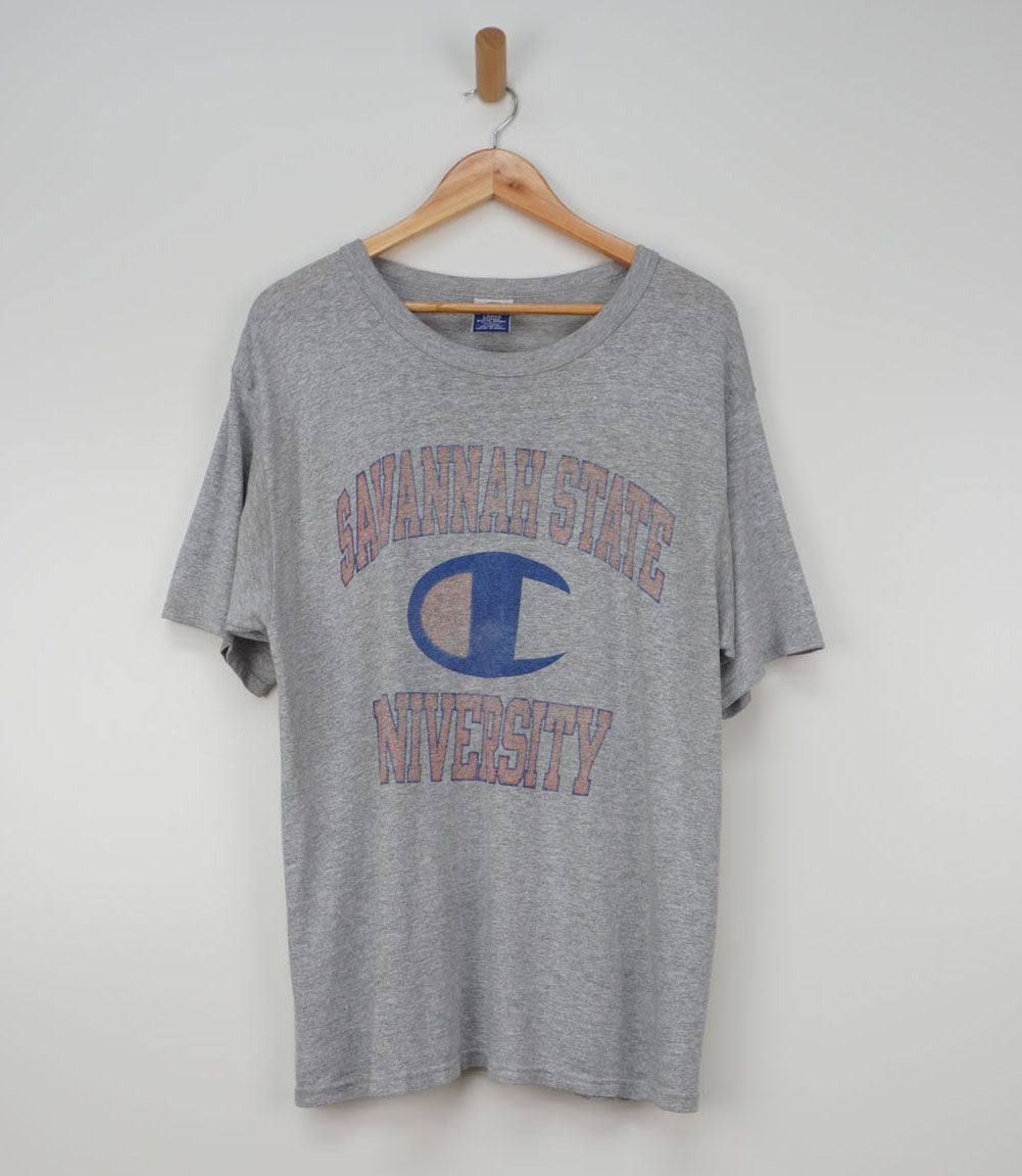 Vintage Champion Savannah State University Graphic Grey T-Shirt