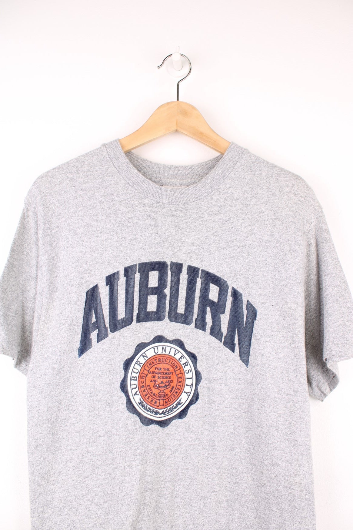 Auburn University Tee in grey with black text and a crest. 