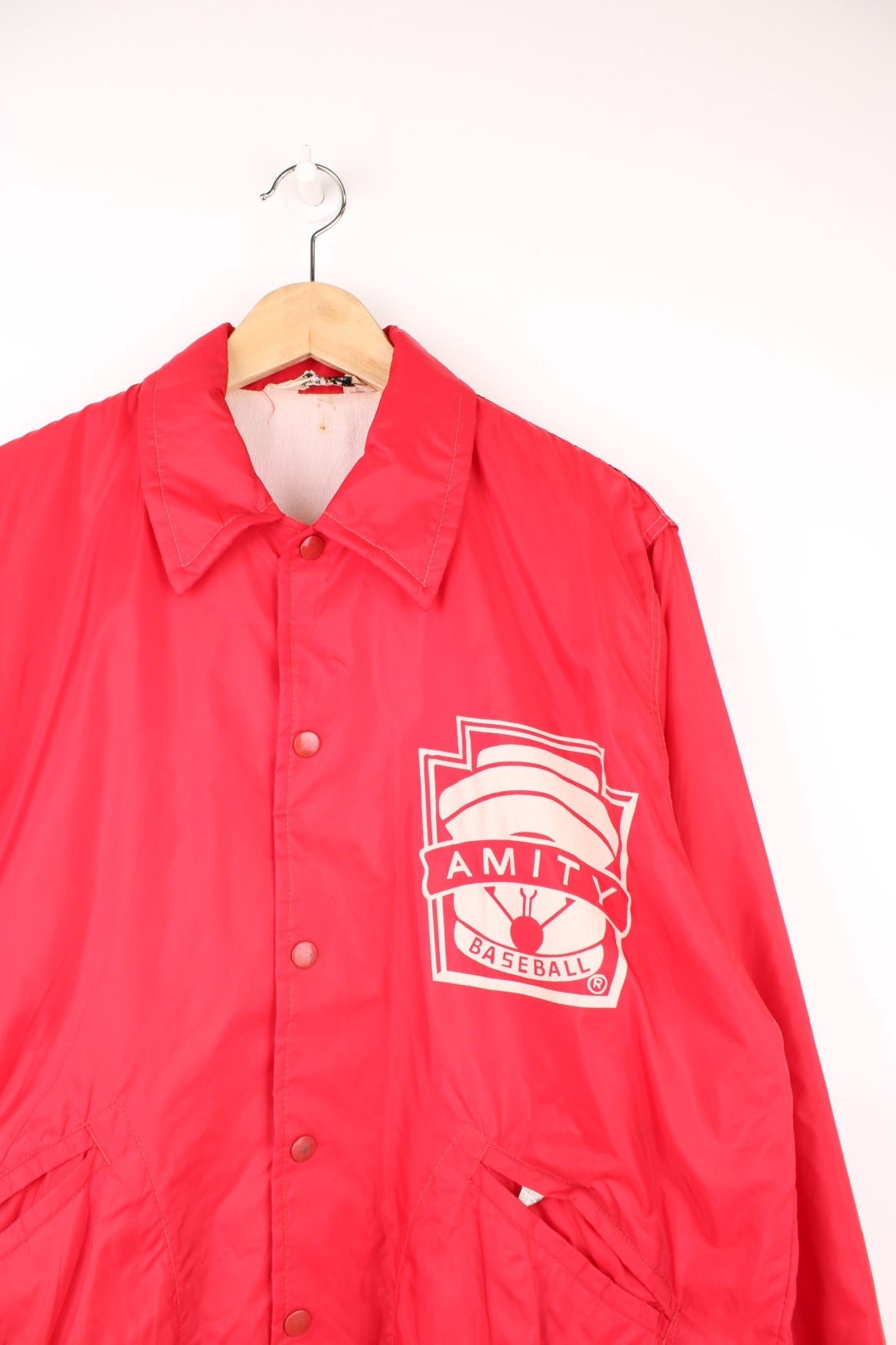 Vintage West Wind nylon coach jacket in red, features printed &