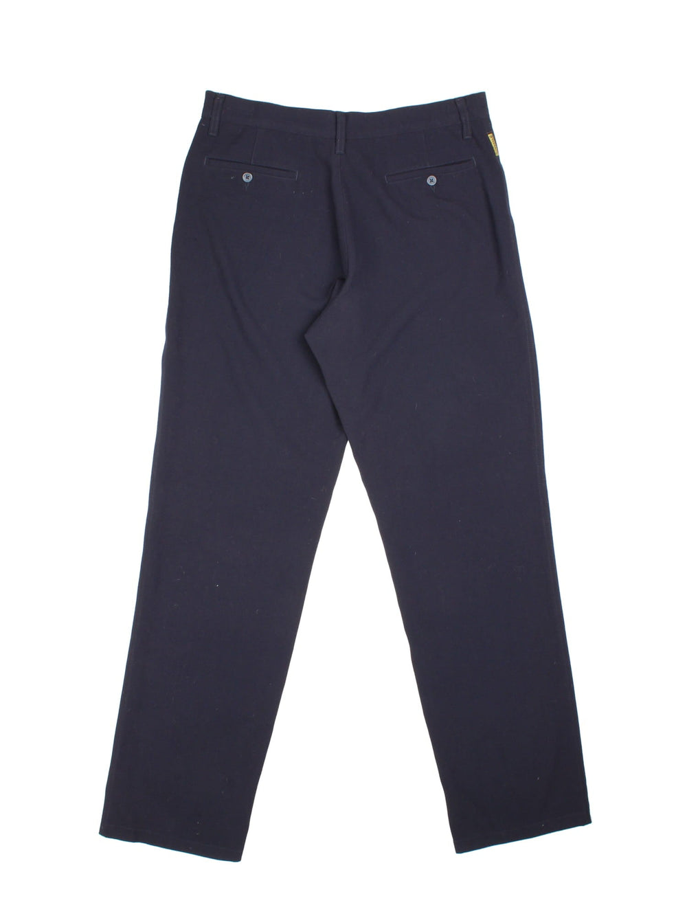 Levi Strauss 517 Sta-Prest black tab trousers in black wash with four pockets, zip and button closure, and a black tab on the back.