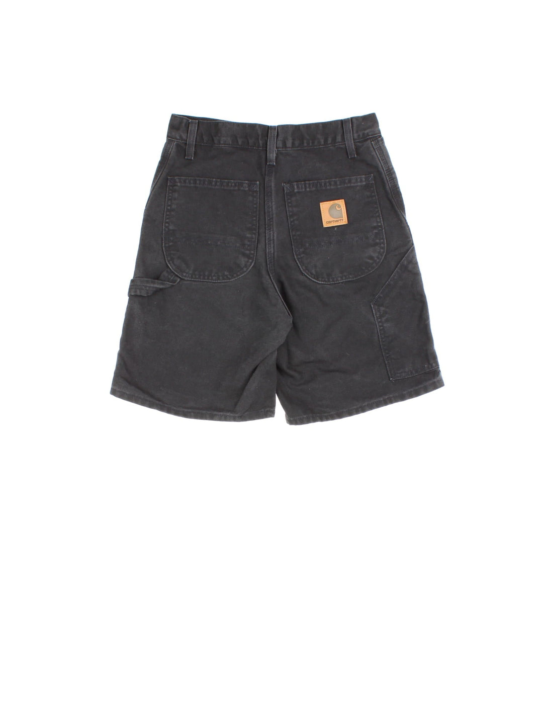 Carhartt Denim Shorts in black colourway with zip fly and leather logo on back pocket.