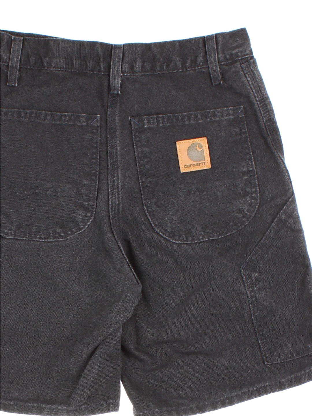 Carhartt Denim Shorts in black colourway with zip fly and leather logo on back pocket.