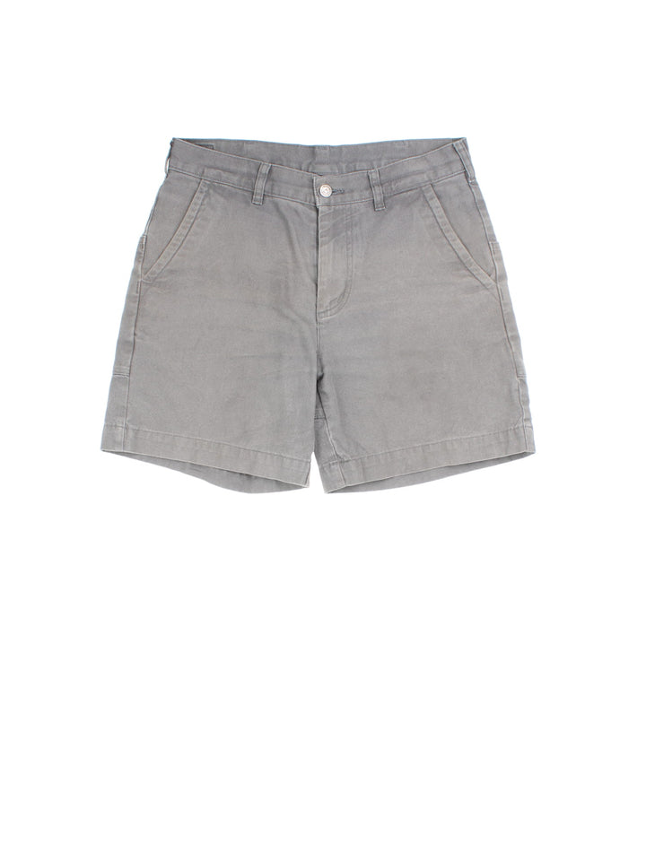 Patagonia Shorts in grey colourway with large back pockets and branded patch on back waistband.