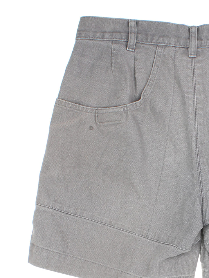 Patagonia Shorts in grey colourway with large back pockets and branded patch on back waistband.