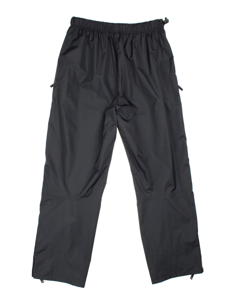 Berghaus Hydroshell Vented Trousers black colourway with popper vents, zip pockets and logo on right leg.