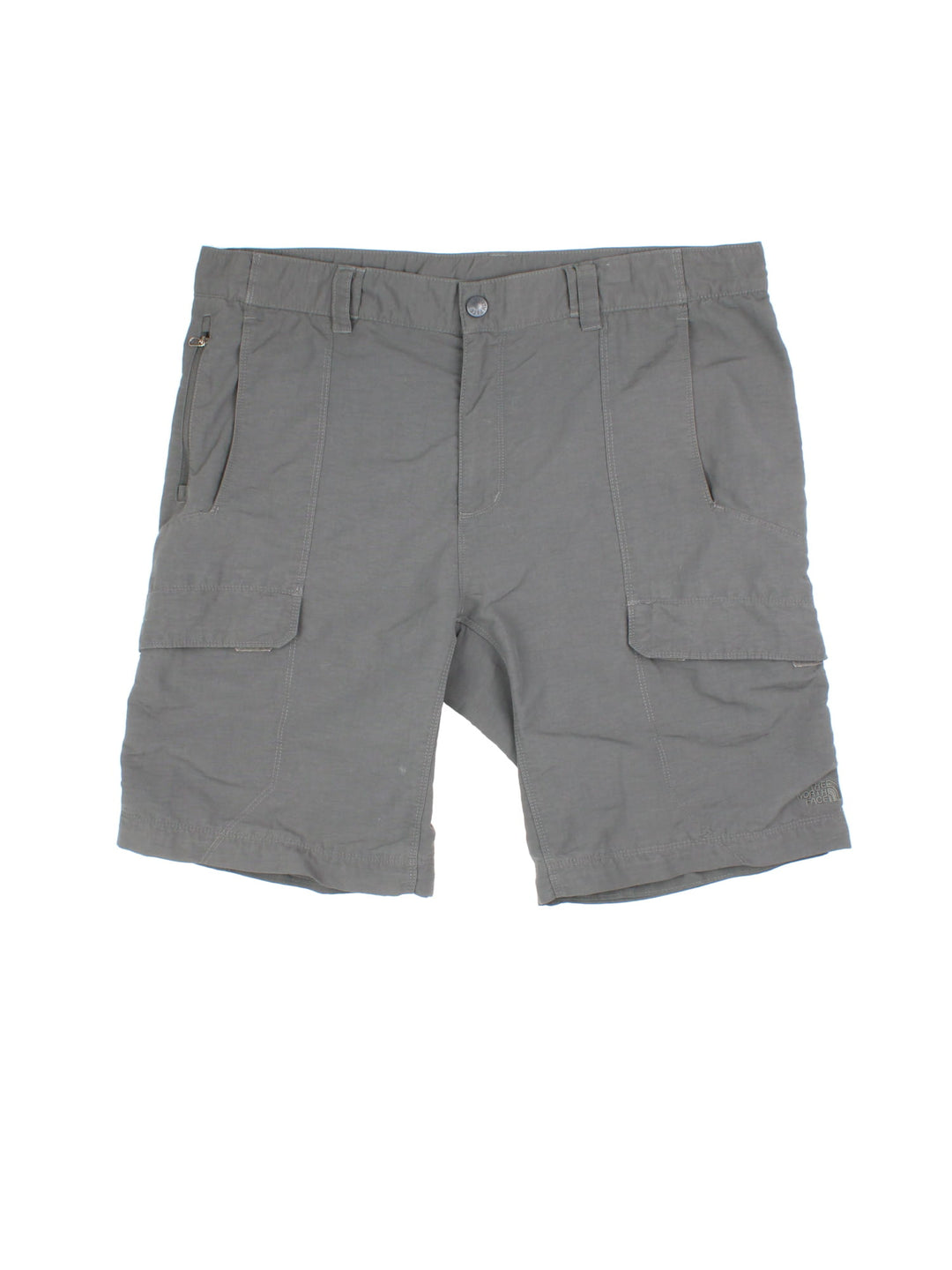 Vintage The North Face cargo shorts in grey colourway with lace up side detailing and embroidered back patch.