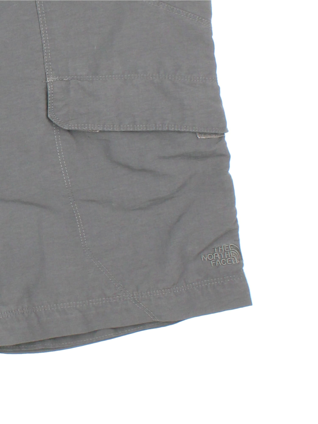 Vintage The North Face cargo shorts in grey colourway with lace up side detailing and embroidered back patch.