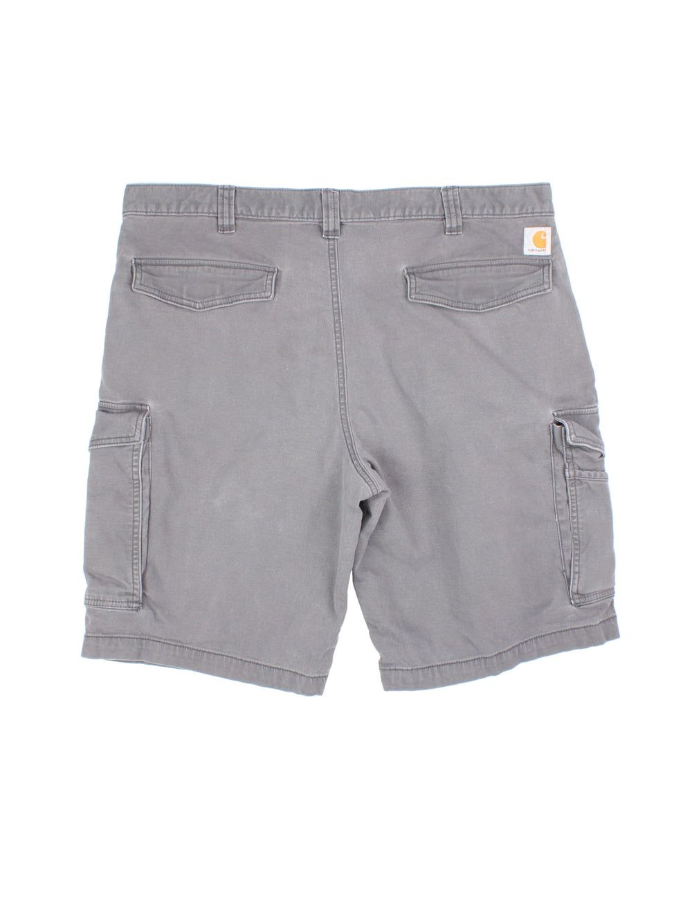 Vintage Carhartt cargo shorts in grey colourway, with side pocket detail and branded patch on back pocket.