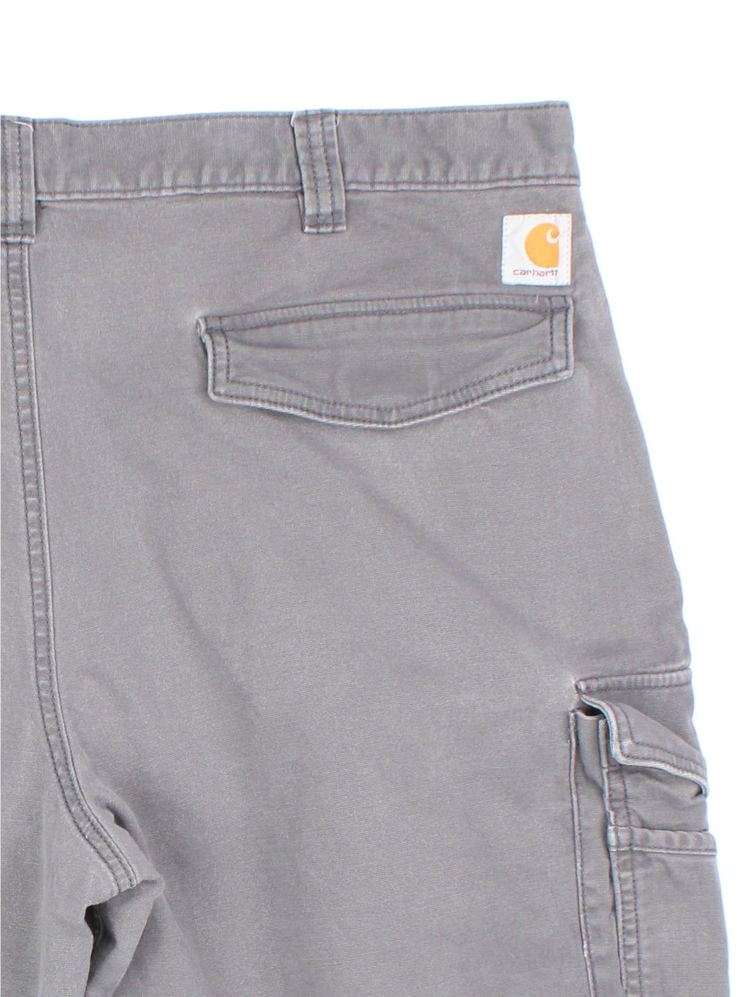 Vintage Carhartt cargo shorts in grey colourway, with side pocket detail and branded patch on back pocket.