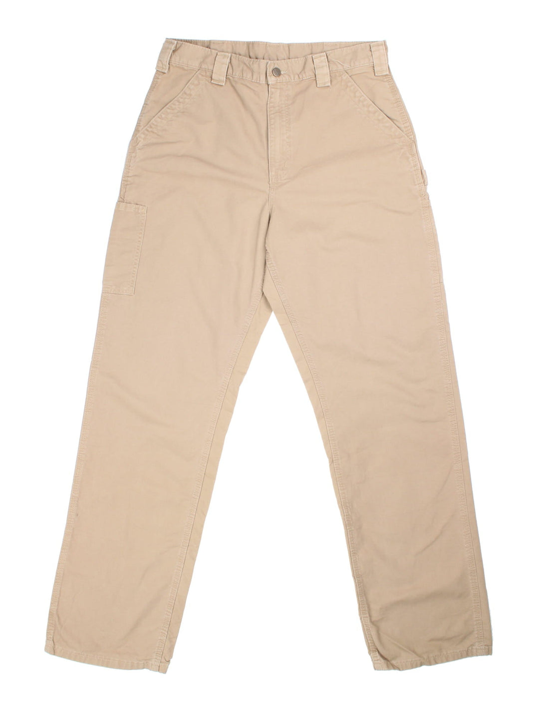 Carhartt Carpenter Trousers in tan colourway with multiple pockets and the logo embroidered on the back.