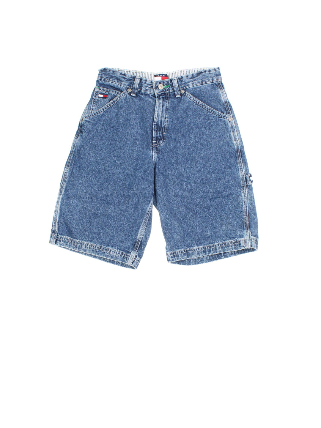 Tommy Hilfiger Jorts in blue colourway with multiple pockets and the logo embroidered on the back.