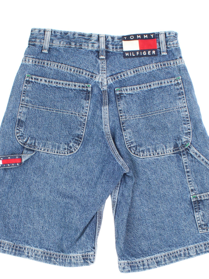 Tommy Hilfiger Jorts in blue colourway with multiple pockets and the logo embroidered on the back.