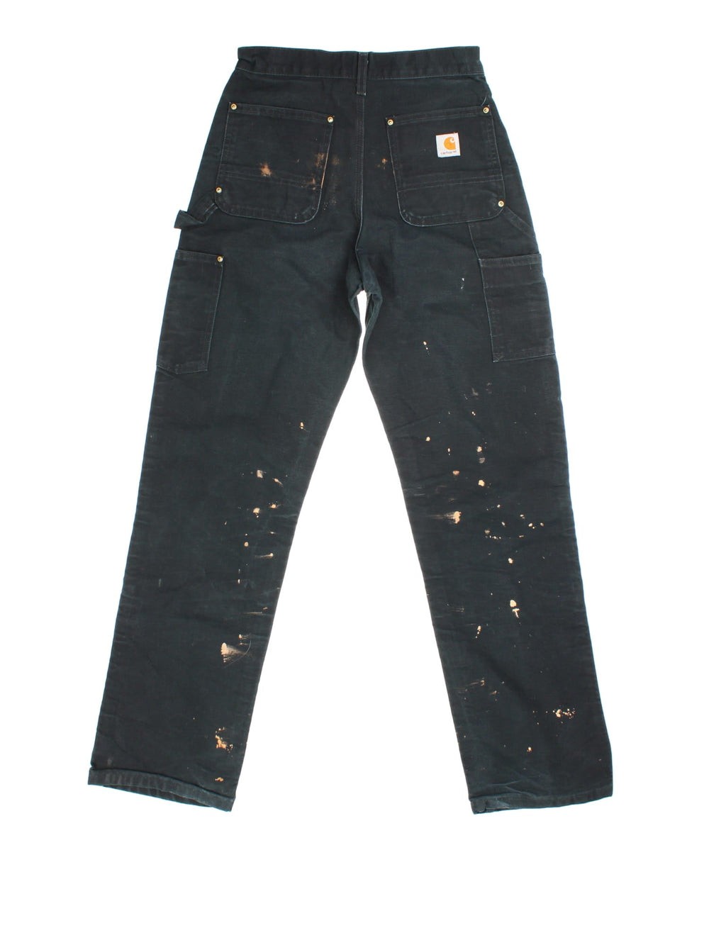 Carhartt Double Knee Jeans in black colourway. Zip fly fastening with multiple pockets and embroidered patch branding.