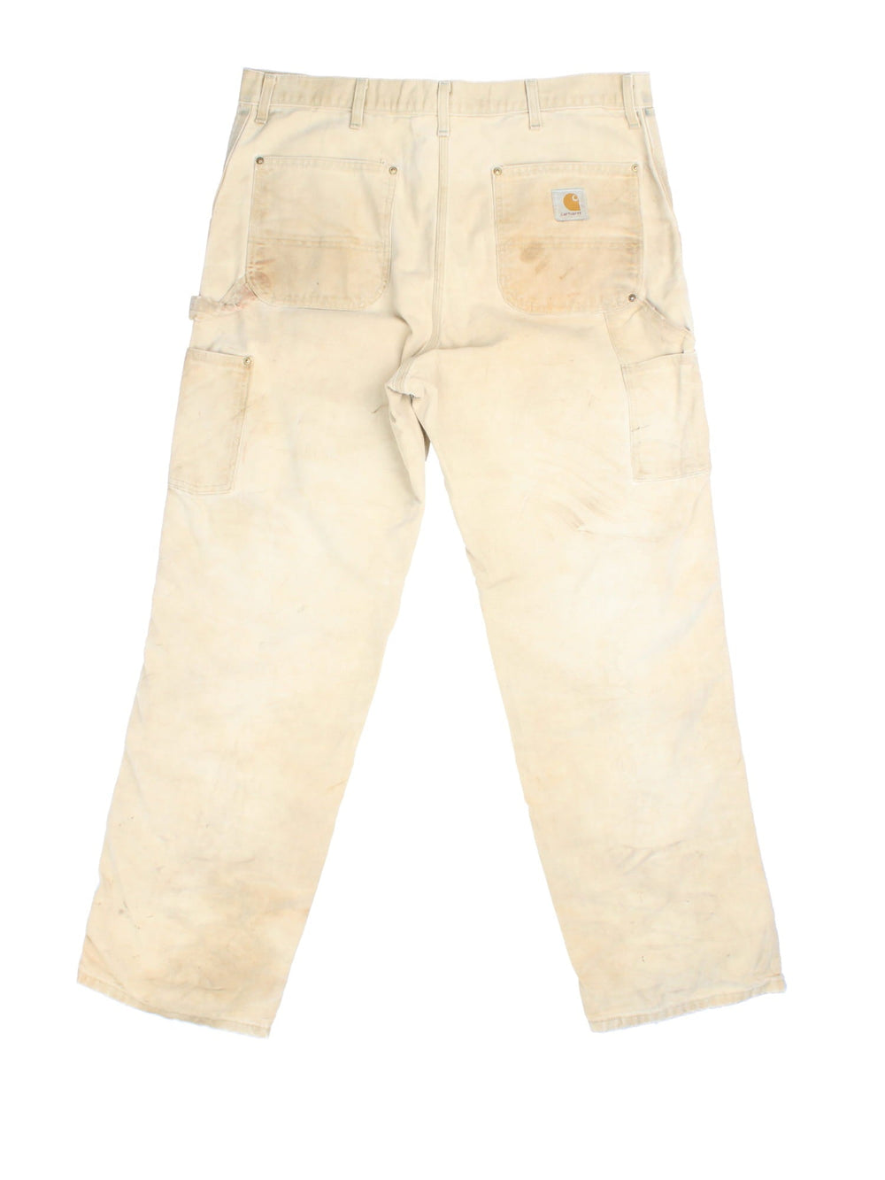 Carhartt Double Knee Jeans in tan colourway. Zip fly fastening with multiple pockets and embroidered patch branding.