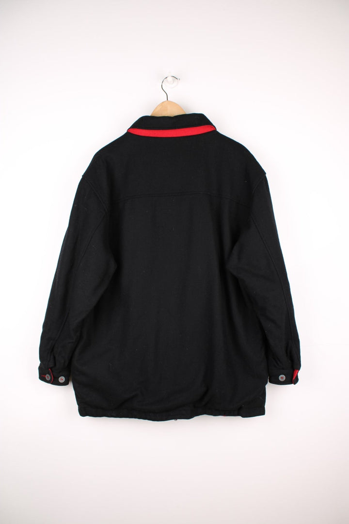 90's Marlboro Reversible Wool Jacket in either a black or red colourway options, zip up with multiple pockets, and has ther logo embroiderd on the side. 