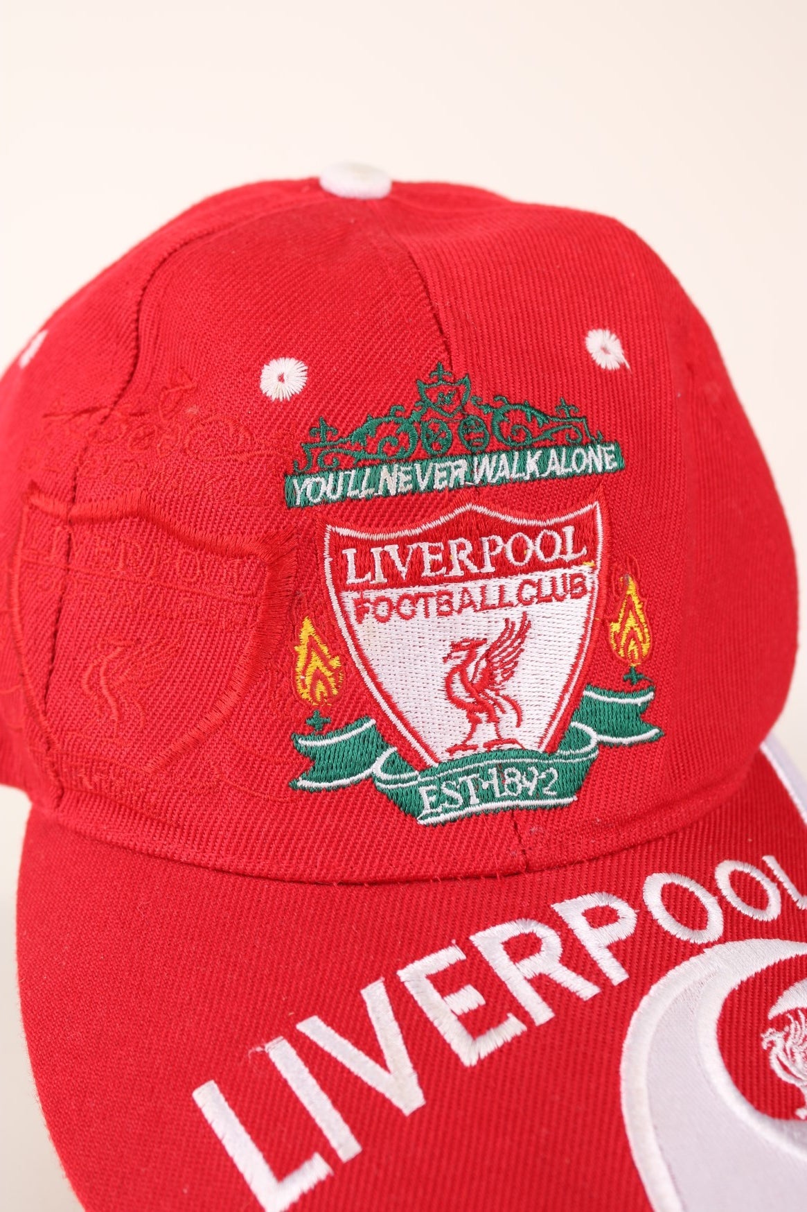 Liverpool Football Club Cap in a red, white and green colourway with the team logo and &