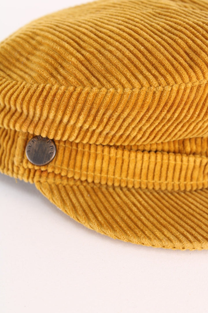 Vintage Burberry Corduroy Baker Boy Hat in a tan colourway.