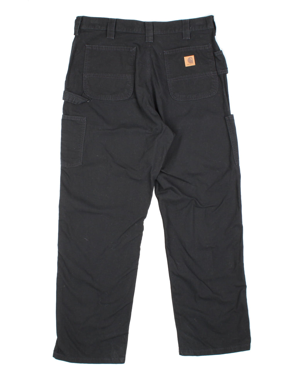 Carhartt Carpenter Jeans in a black colourway with multiple pockets and the logo embroidered on the back.