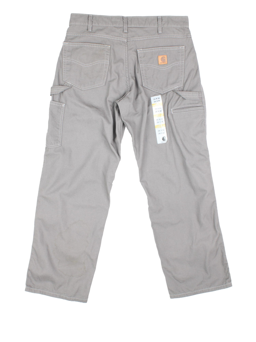 Carhartt Carpenter Jeans in a grey colourway with multiple pockets and the logo embroidered on the back, new with the tags still on.