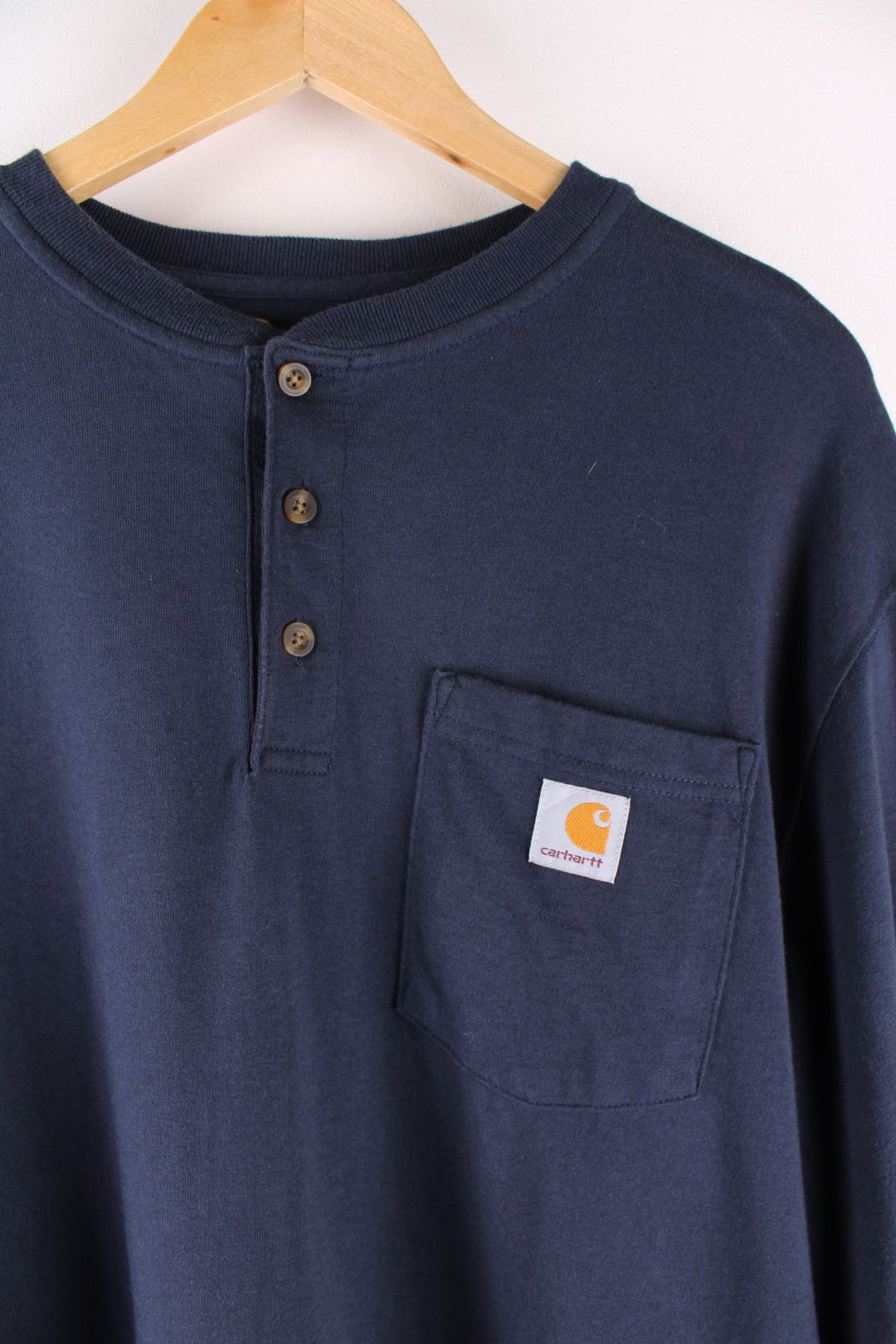 Carhartt Navy Button Down Longsleeve T-Shirt