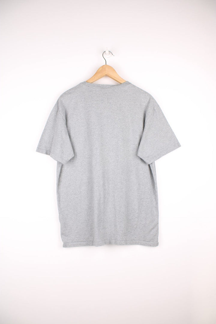 Carhartt WIP light grey casual t-shirt with signature embroidered logo on the chest