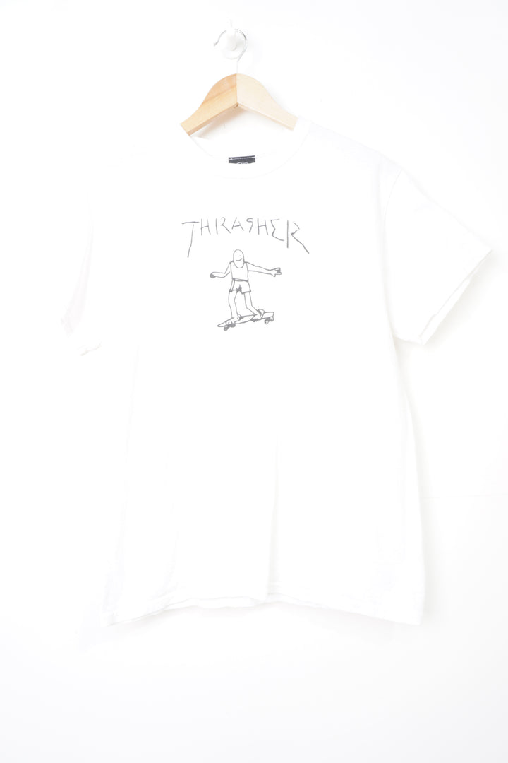 Vintage all white thrasher Mark Gonzales 'Gonz' graphic t-shirt