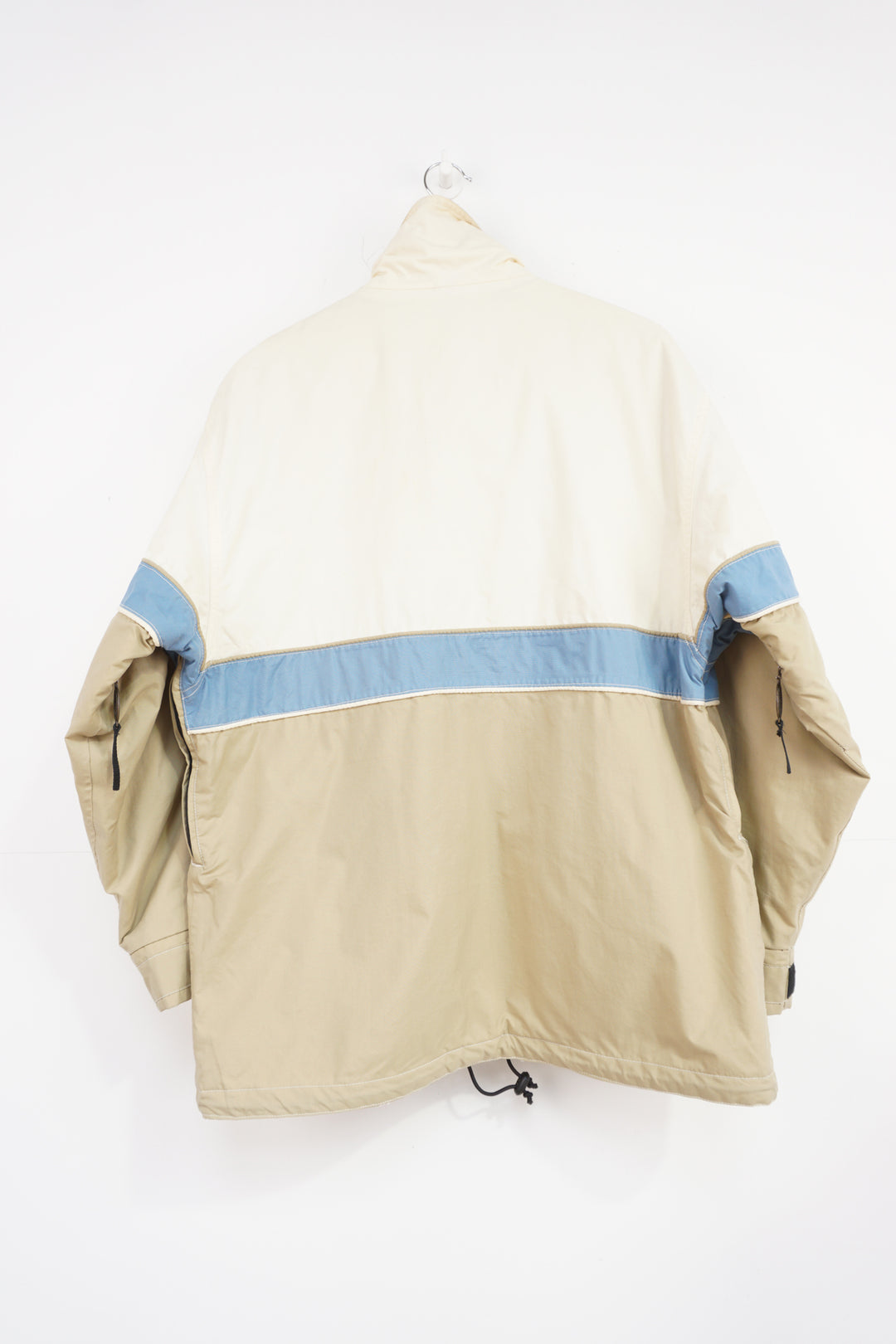 Billabong cream and tan outdoor pullover jacket with quilted lining 