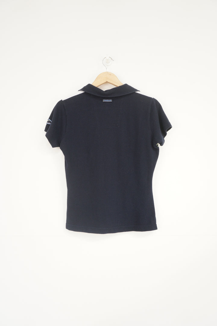 Navy blue Reebok Freestyle polo shirt with embroidered logo on the chest