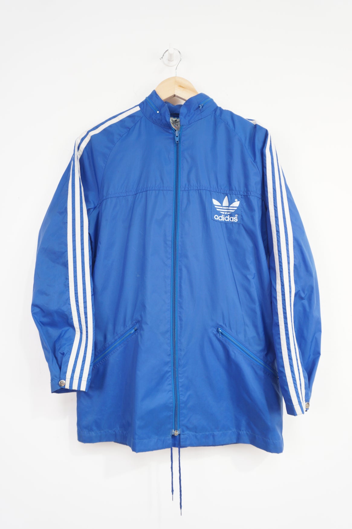 Adidas blue windbreaker jacket best sale