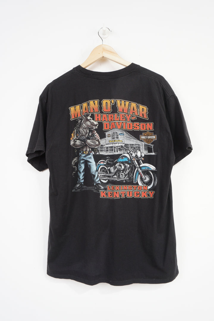 2015 Harley Davidson Man O' War t-shirt with clown graphic on the front