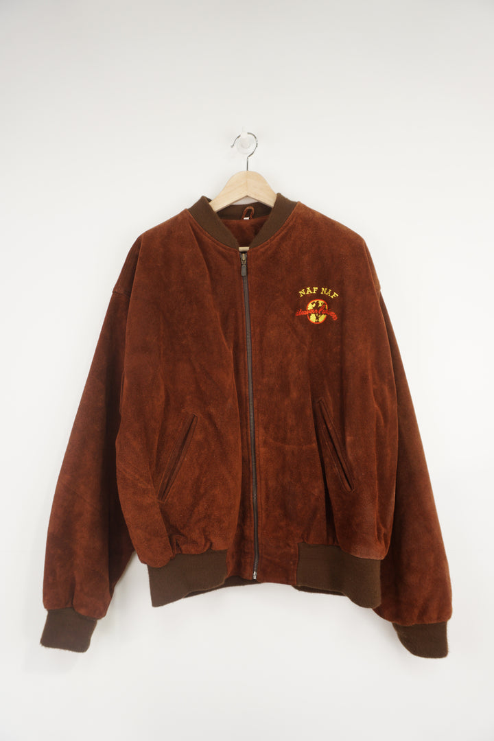 Naf Naf Suede Bomber Jacket