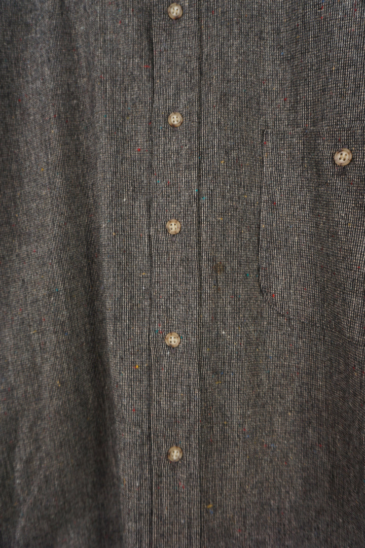 Vintage 60/70's Pendleton grey pure wool button up shirt with chest pockets and elbow patches