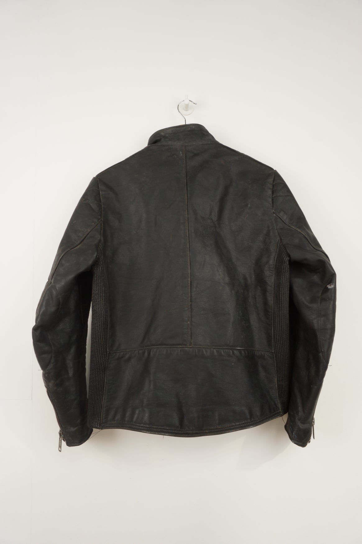 Belstaff Biker black leather motorcycle jacket, Belstaff tab the chest with silver hardware