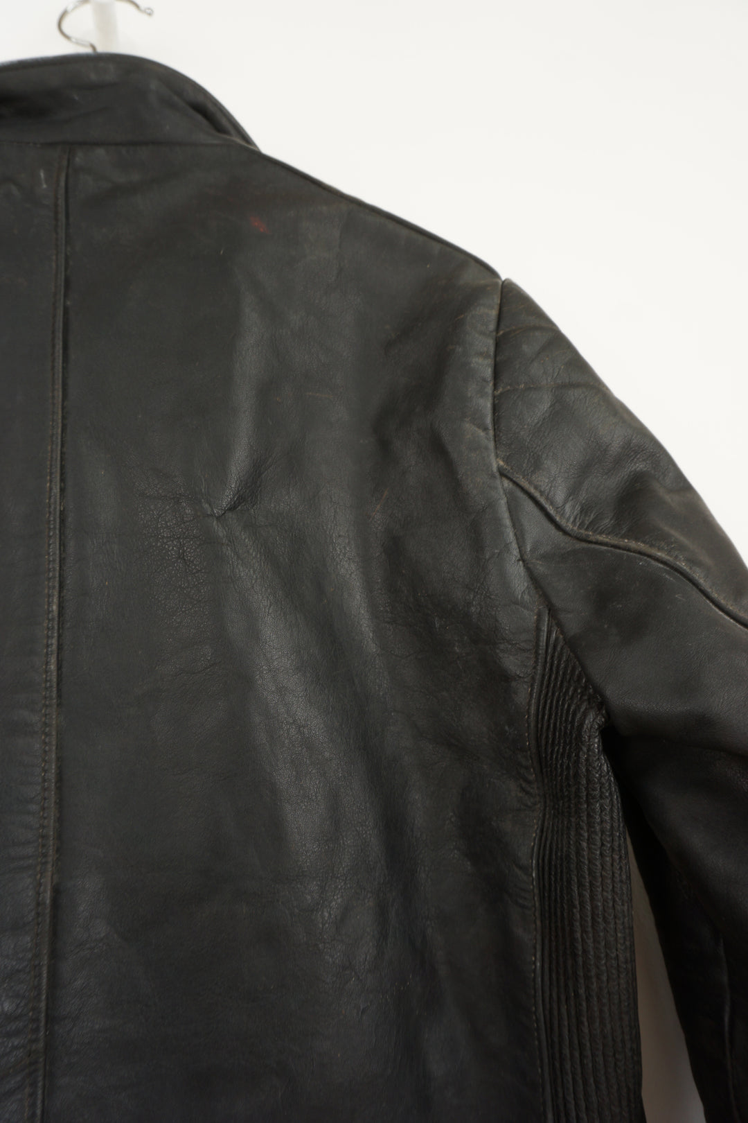 Belstaff Biker black leather motorcycle jacket, Belstaff tab the chest with silver hardware