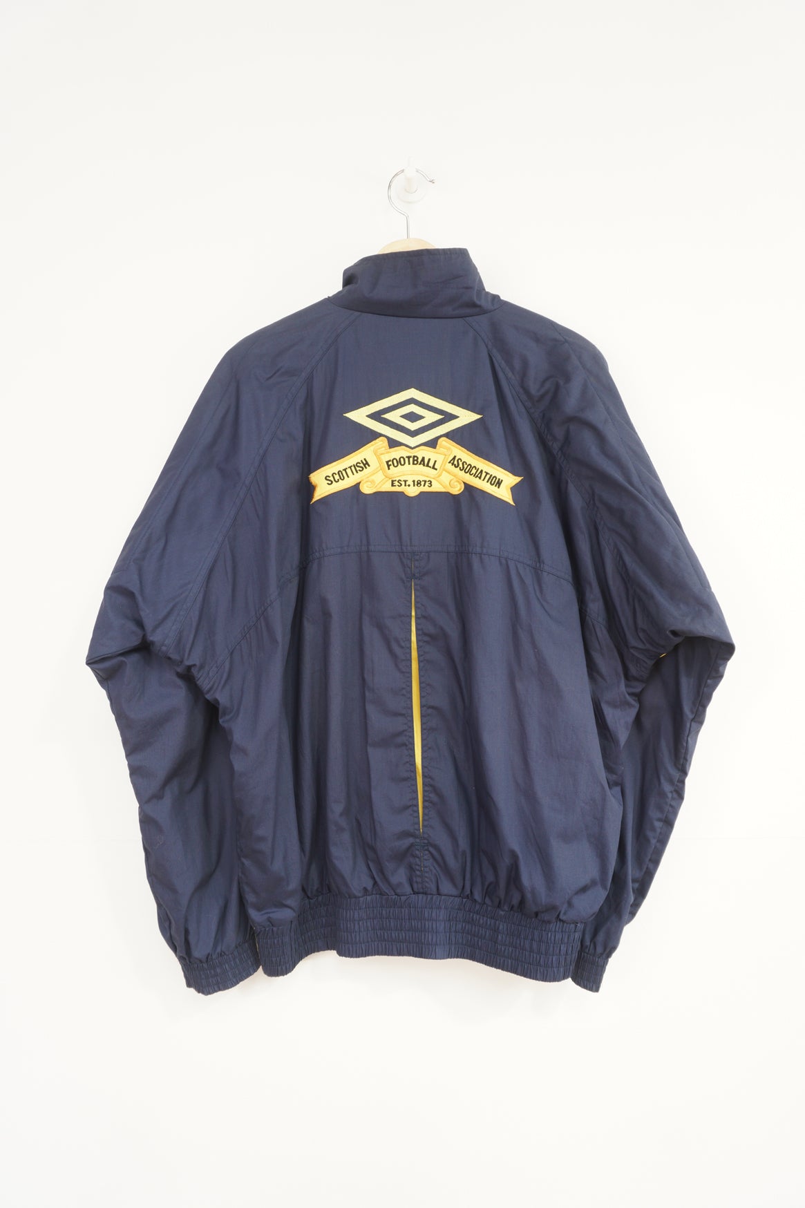 Vintage 1990-92 Scotland x Umbro lightly padded jacket with embroidered badges on the chest, sleeve and back 