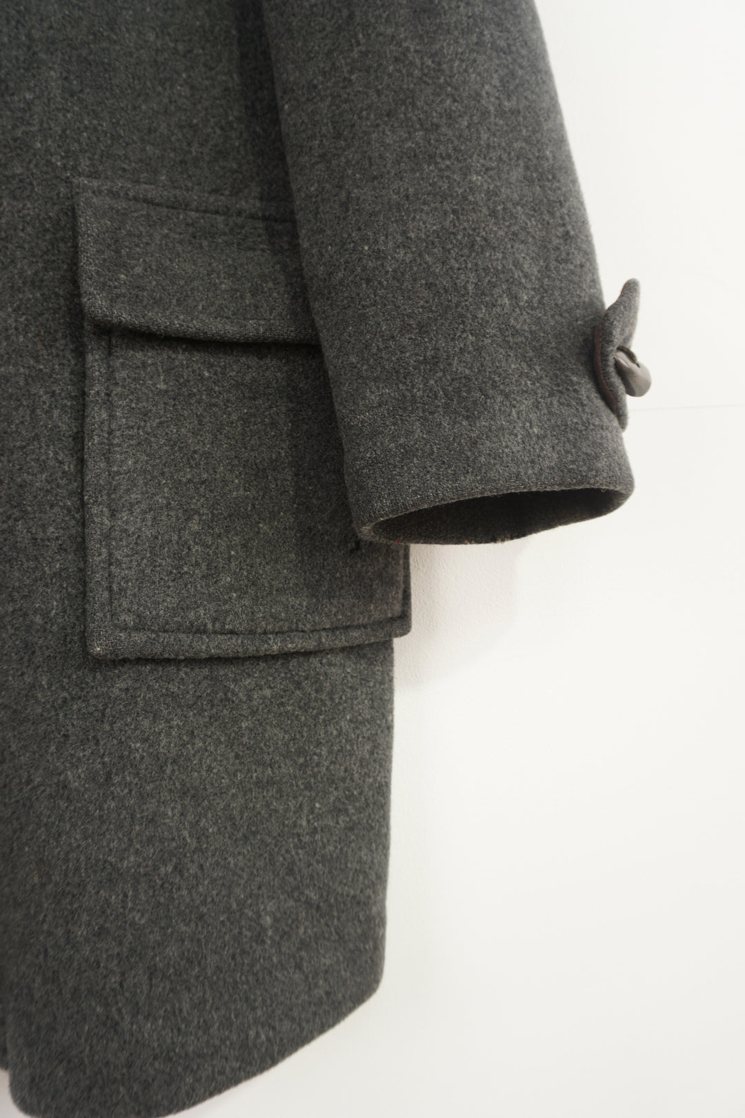 Vintage Burberry grey wool duffle coat with nova check lining