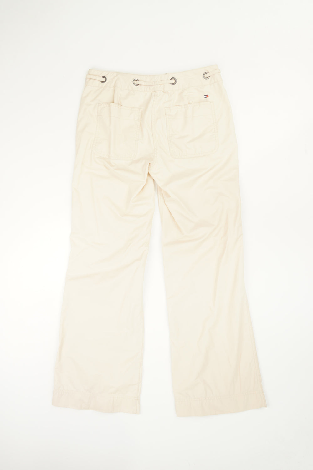 Tommy Hilfiger off cream cargo style slightly flared trousers with chunky pockets and drawstring waist