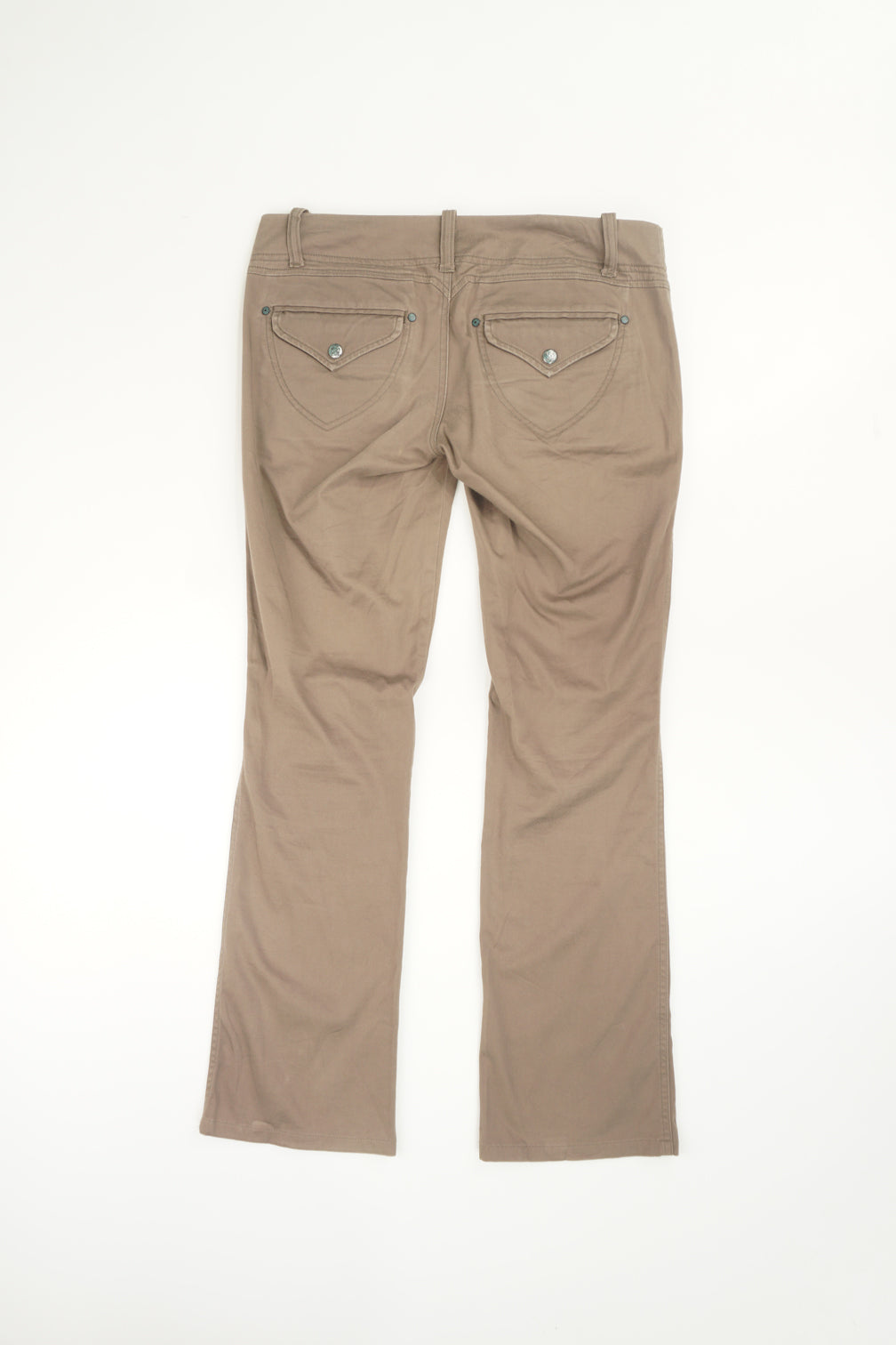 Y2K Diesel brown slightly flared cotton trousers with embroidered pockets