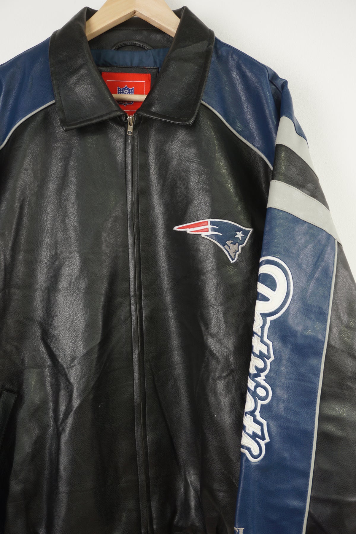 NFL New England Patriots Faux Leather Jacket 