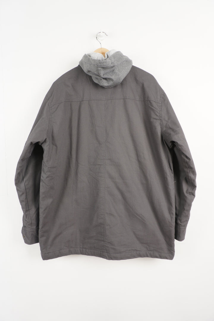 Dickies grey hooded workwear jacket with embroidered logo on the chest