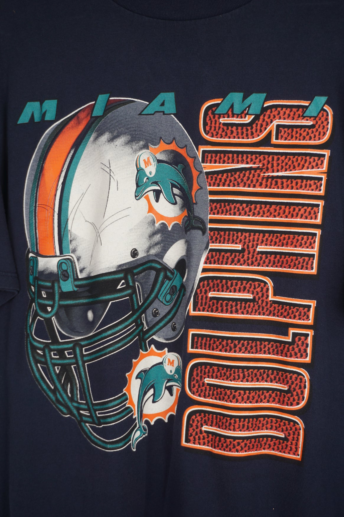 Vintage Miami Dolphins Graphic T Shirt 70s Helmet Chest Logo