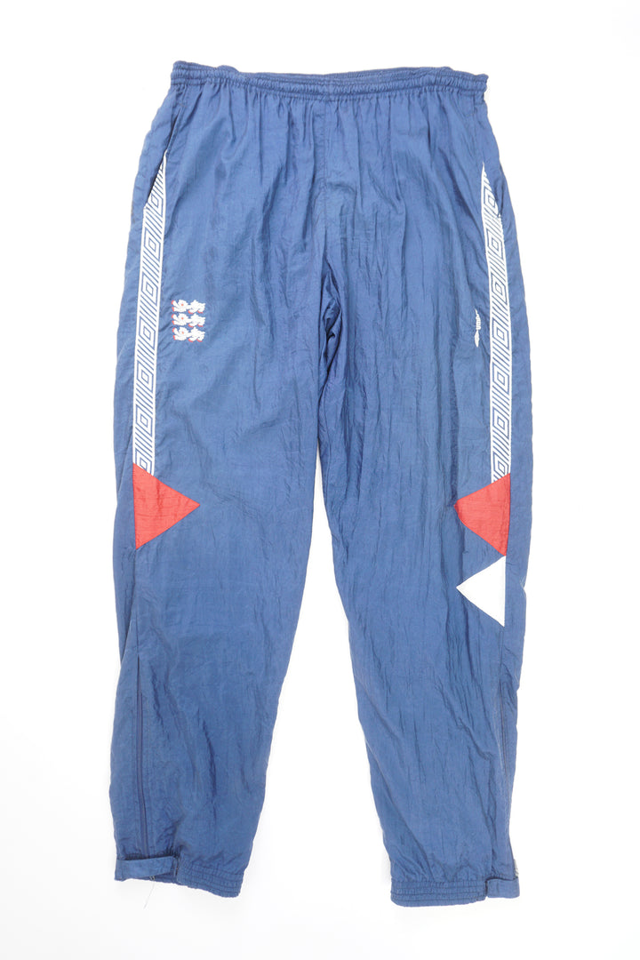 Vintage red, blue and white 1990-92 Umbro x England full tracksuit with embroidered badge details