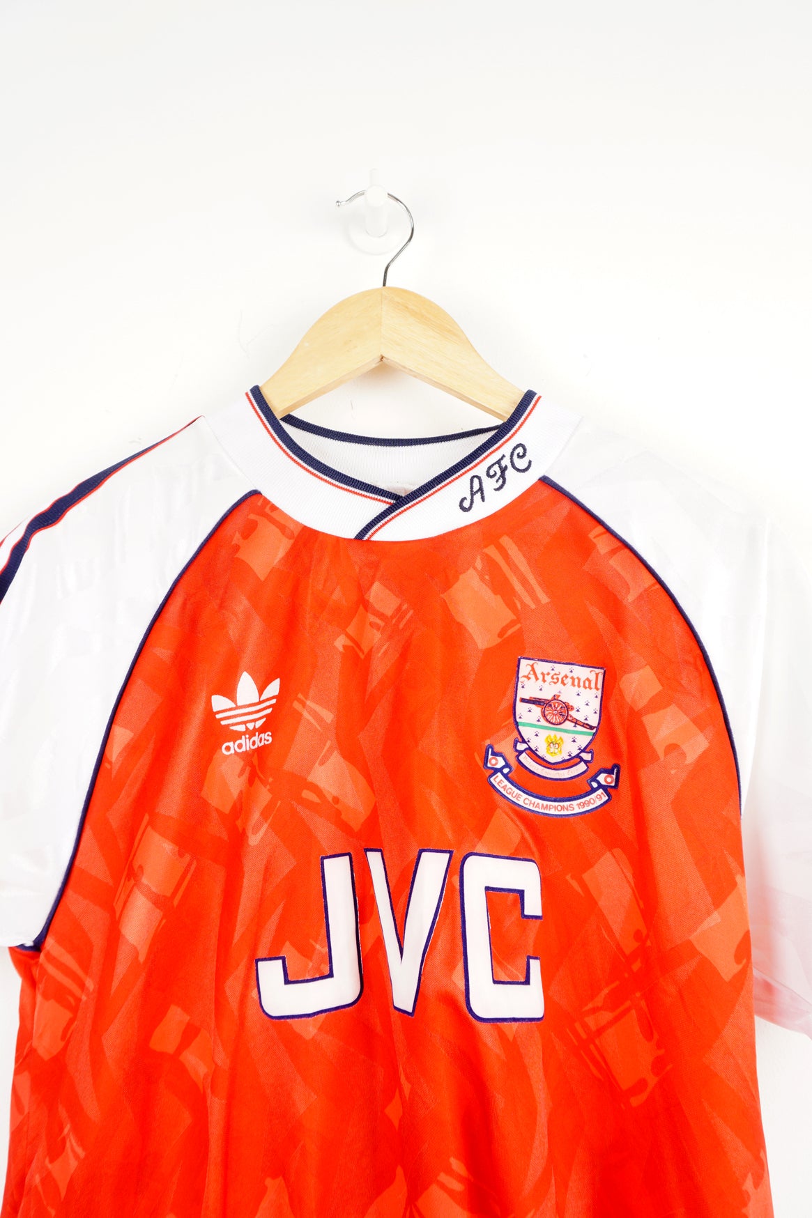 Arsenal Home football shirt 1990 - 1992. Sponsored by JVC