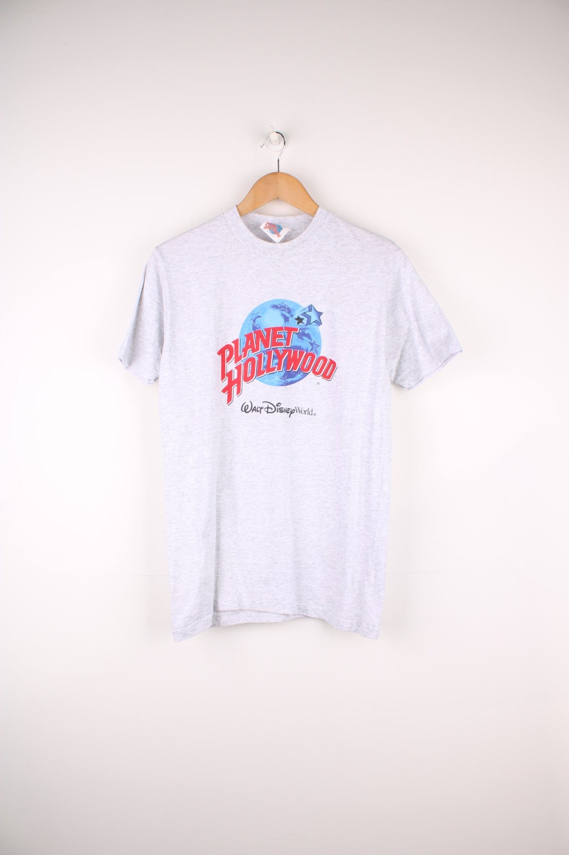 Planet Hollywood Disney World T-Shirt in a grey colourway with the logo and spell out printed on the front. 