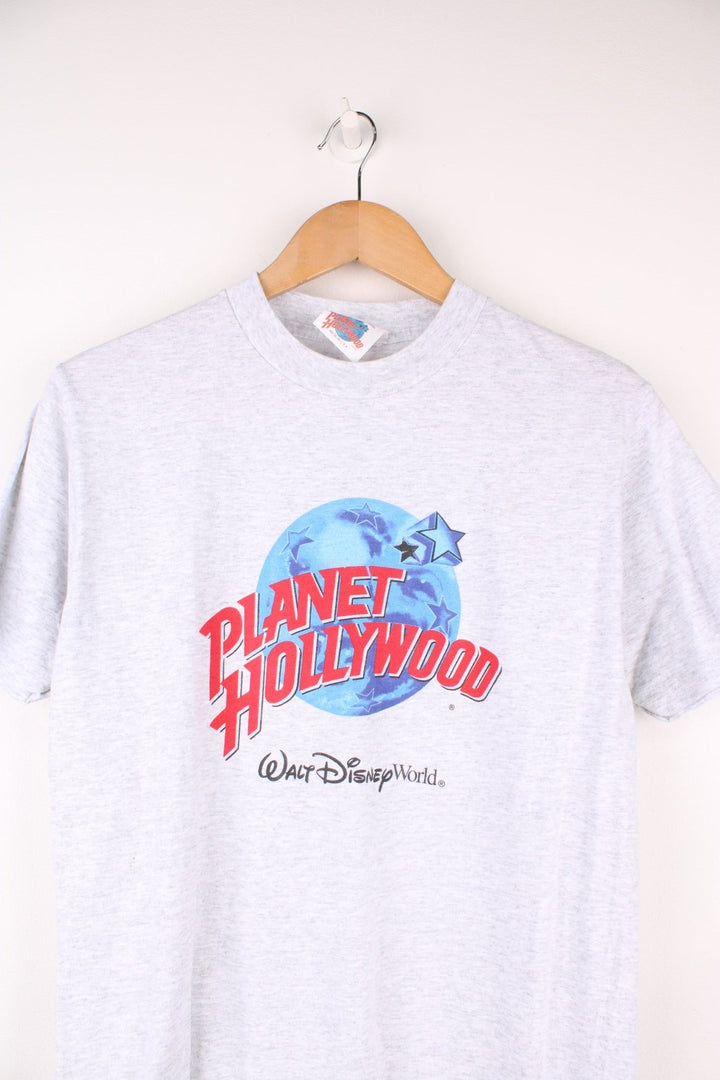 Planet Hollywood Disney World T-Shirt in a grey colourway with the logo and spell out printed on the front. 